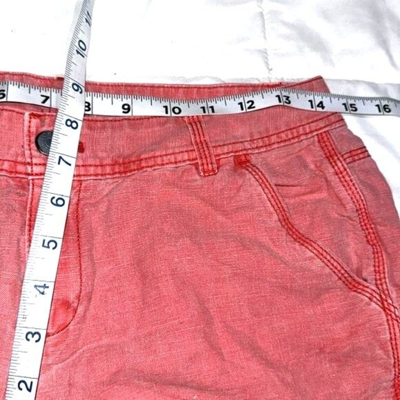 J.Crew Womens Red Linen-Cotton Blend Shorts Size 2 With Pockets And Button Closu - Picture 7 of 7
